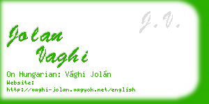 jolan vaghi business card